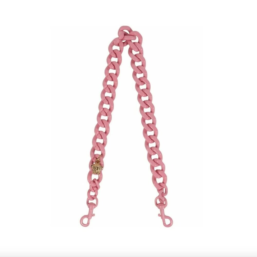 1601 - Versace Pink Acrylic Bag Strap with Medusa Charm